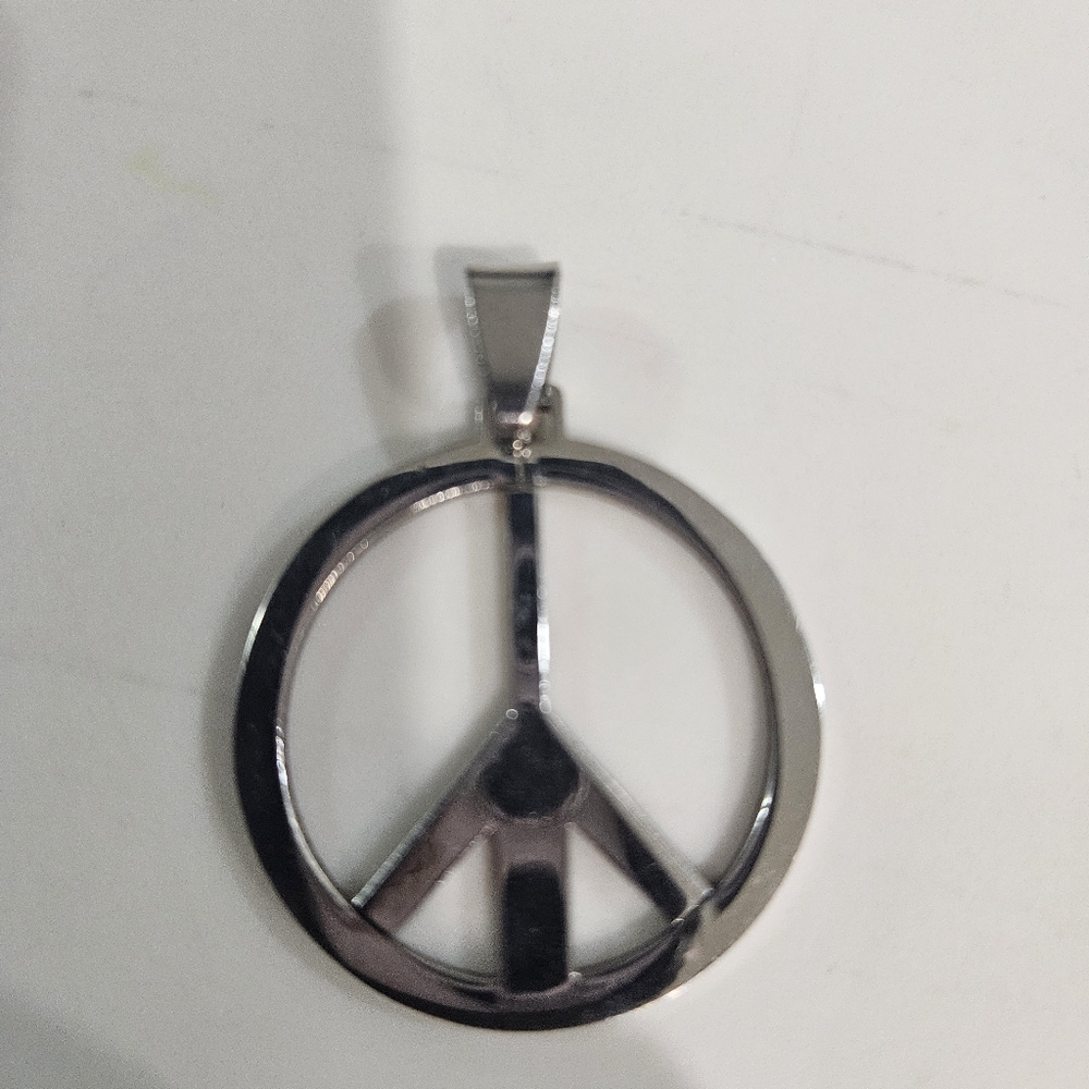 Peace Necklace Sterling Silver Peace Pendant Neck… - image 3